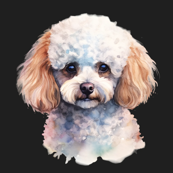Cute Poodle Portrait DTF Transfer Ready to Press