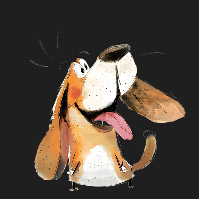 Funny Tongue Out Happy Dog DTF Transfer Ready to Press