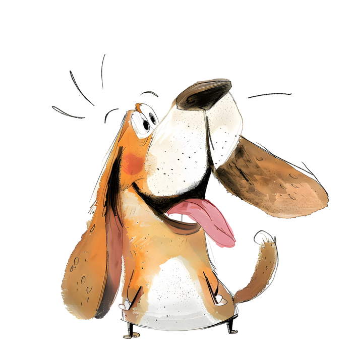 Funny Tongue Out Happy Dog DTF Transfer Ready to Press