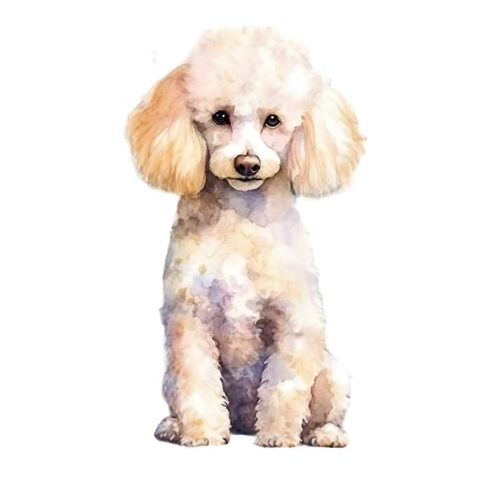 Cute Poodle Watercolor DTF Transfer Ready to Press