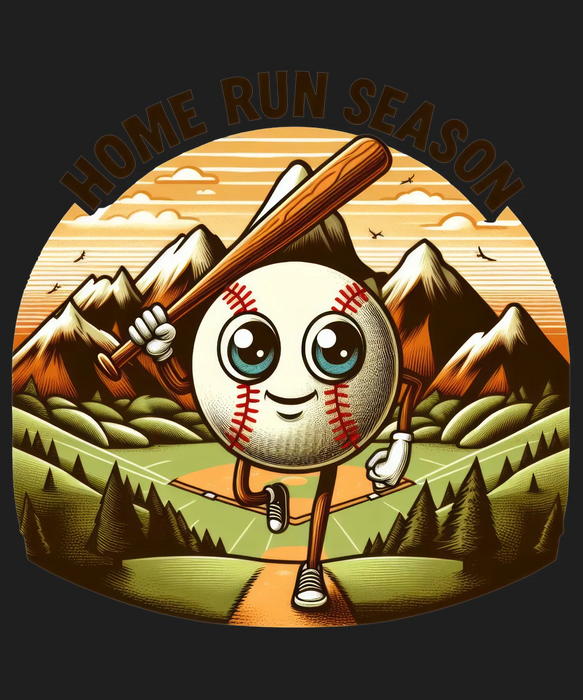 Baseball Apparel DTF Transfer Ready to Press - Home Run…