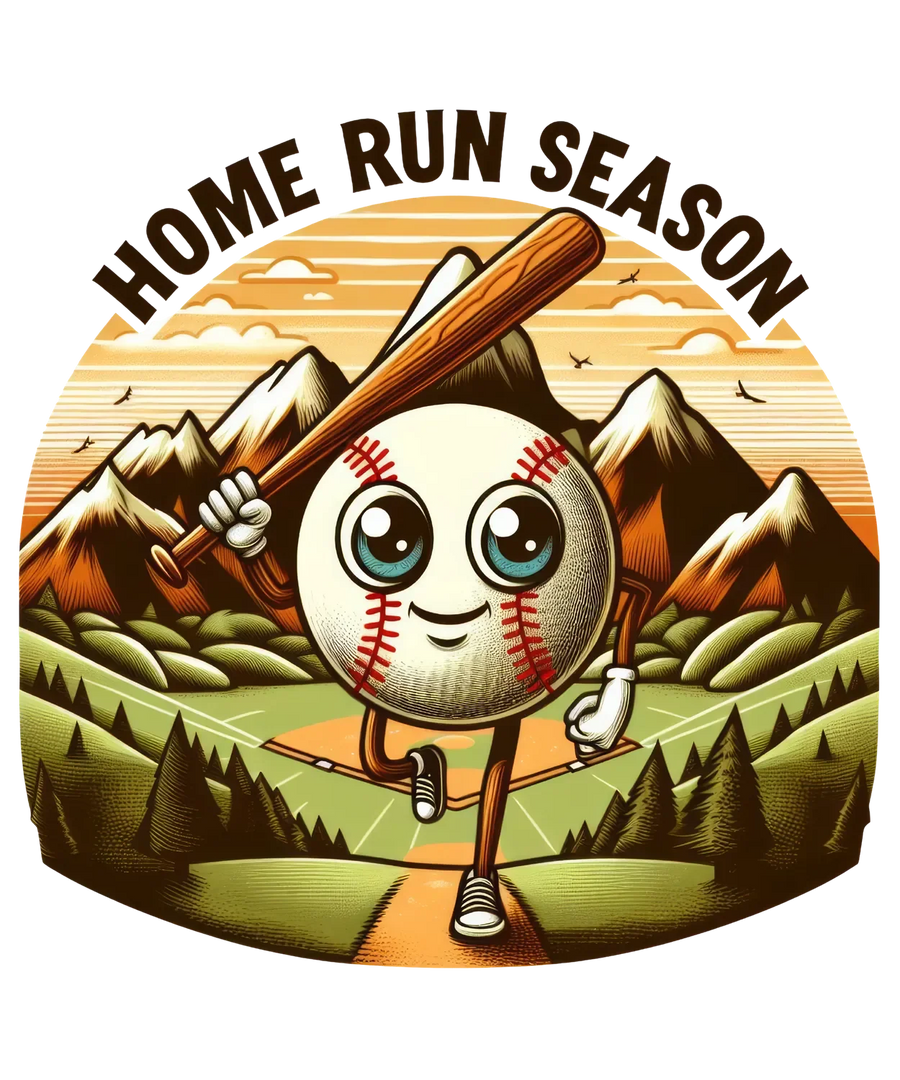 Baseball Apparel DTF Transfer Ready to Press - Home Run…