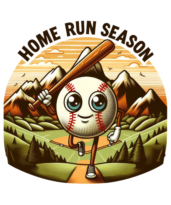 Baseball Apparel DTF Transfer Ready to Press - Home Run…