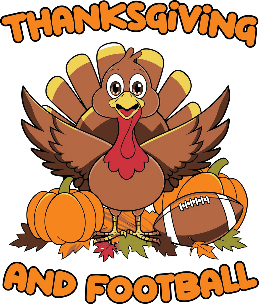 Thanksgiving Football DTF Transfer, fertig zum Pressen