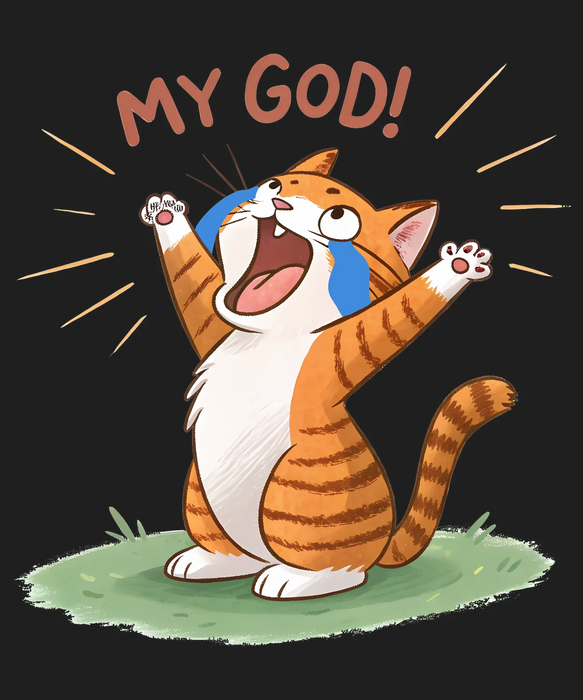 Cute Cat DTF Transfer Ready to Press - My God!