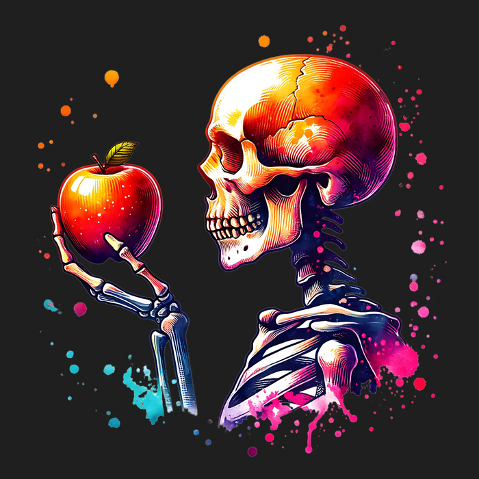Skull Apple DTF Transfer Ready to Press