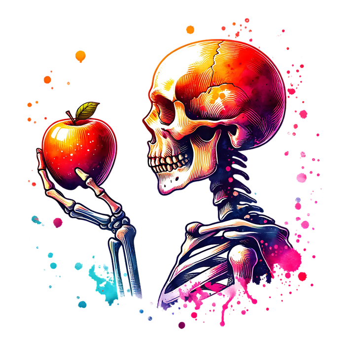 Skull Apple DTF Transfer Ready to Press