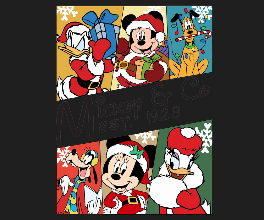 Holiday Mickey & Co DTF Transfer Ready to Press