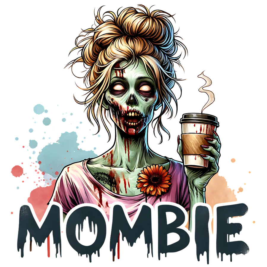 Zombie Coffee Mombie DTF Transfer Ready to Press