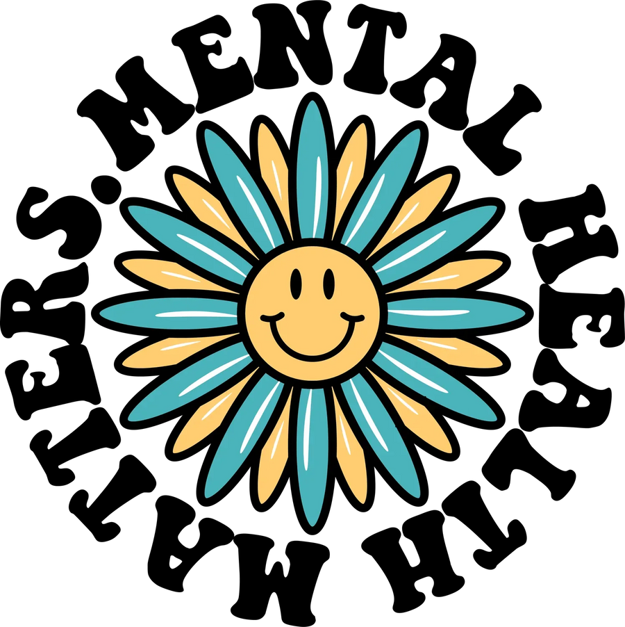 Smiley-Sonnenblume DTF Transfer fertig zum Pressen