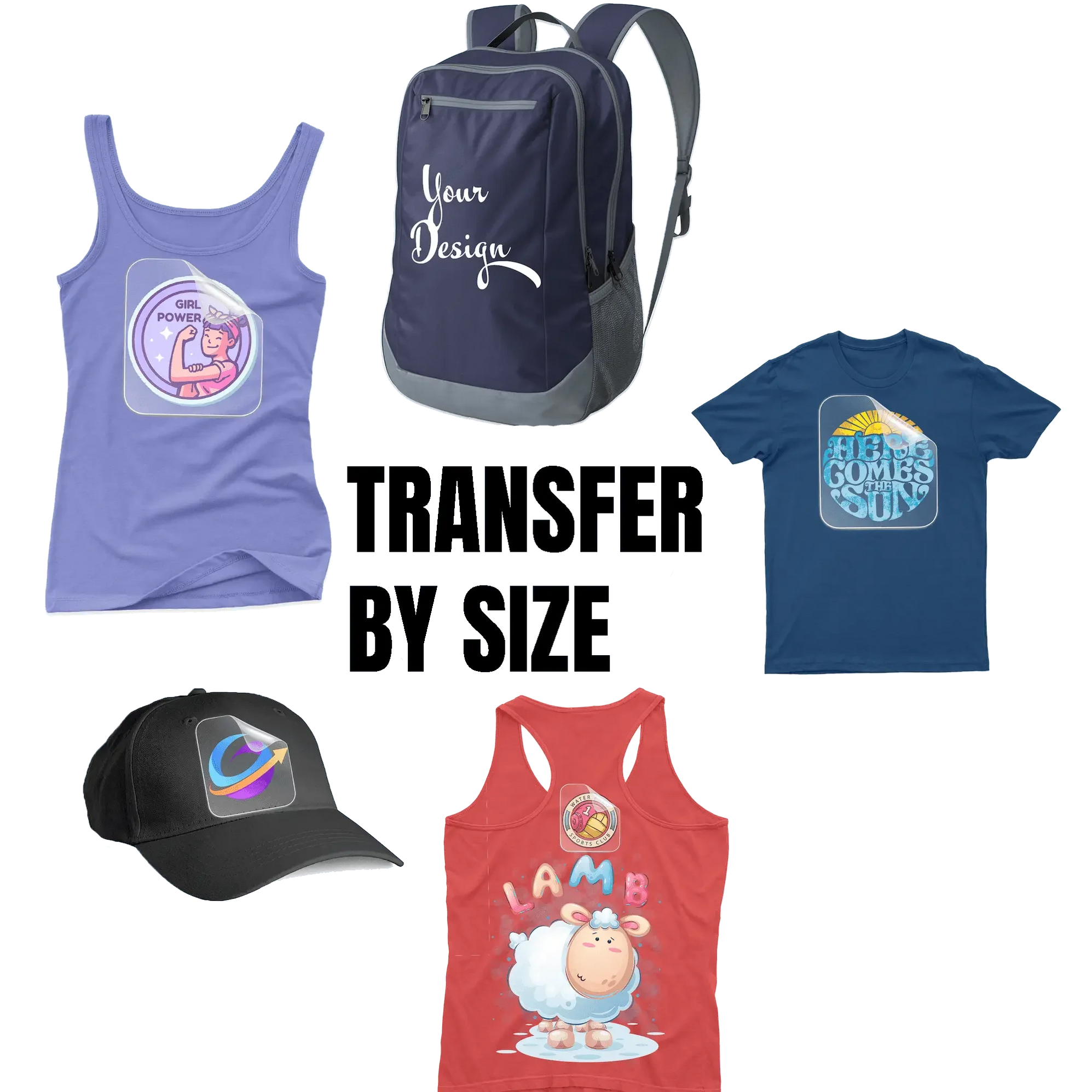 Custom DTF Transfers by Size | Same-Day Full-Color Print