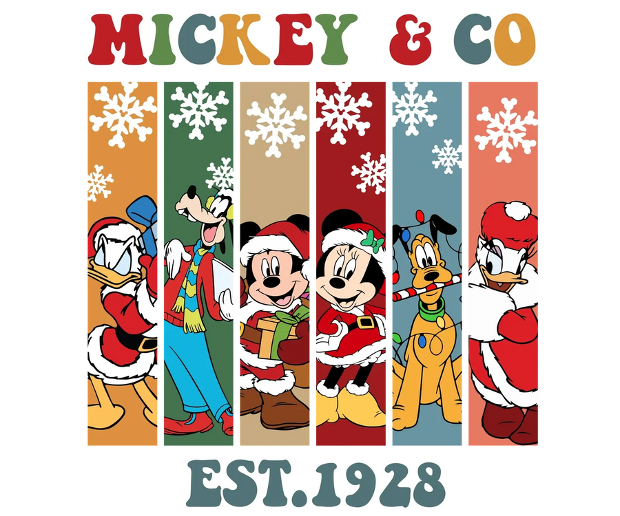 Mickey & Co Weihnachten DTF Transfer Bügelfertig