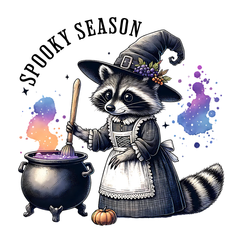 Witchy Raccoon DTF Transfer Ready to Press