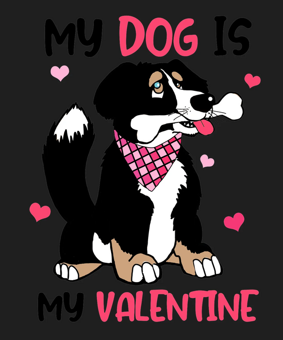 Dog Valentine DTF Transfer Ready to Press