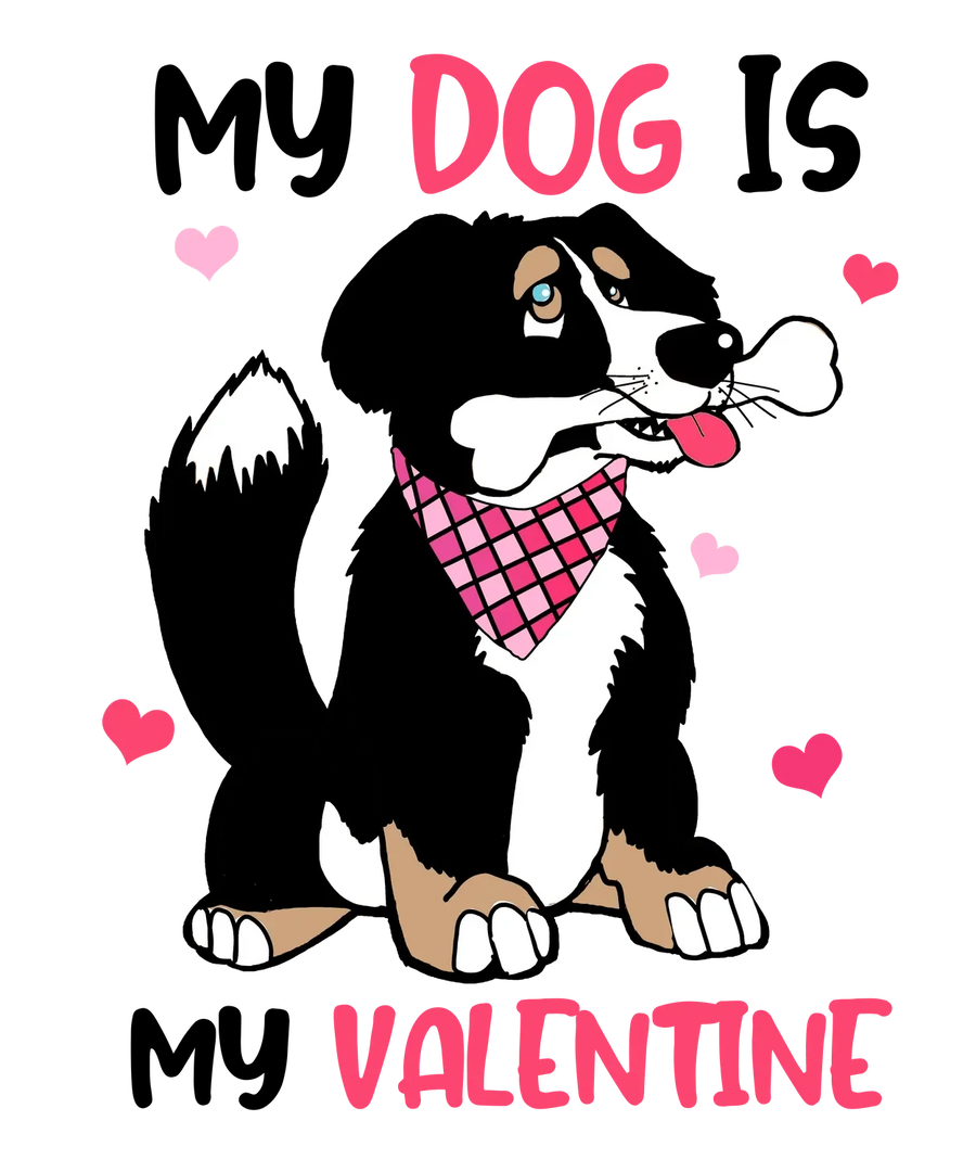 Dog Valentine DTF Transfer Ready to Press