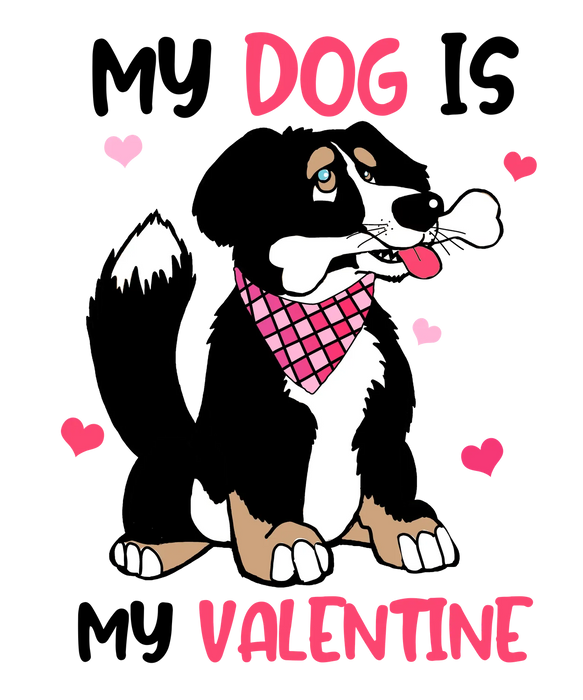 Dog Valentine DTF Transfer Ready to Press