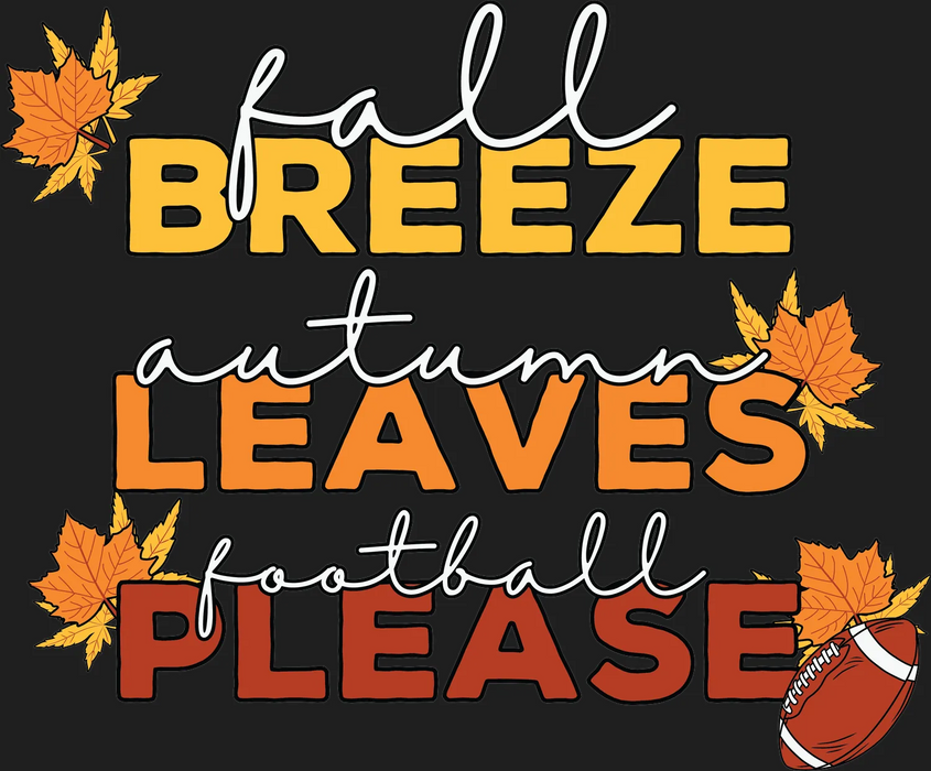 Fall Breeze Autumn Leaves DTF Transfer Ready to Press