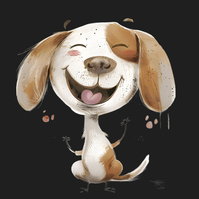 Cute Happy Dog DTF Transfer Ready to Press