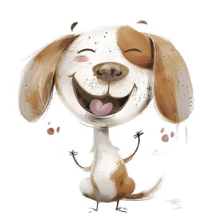 Cute Happy Dog DTF Transfer Ready to Press