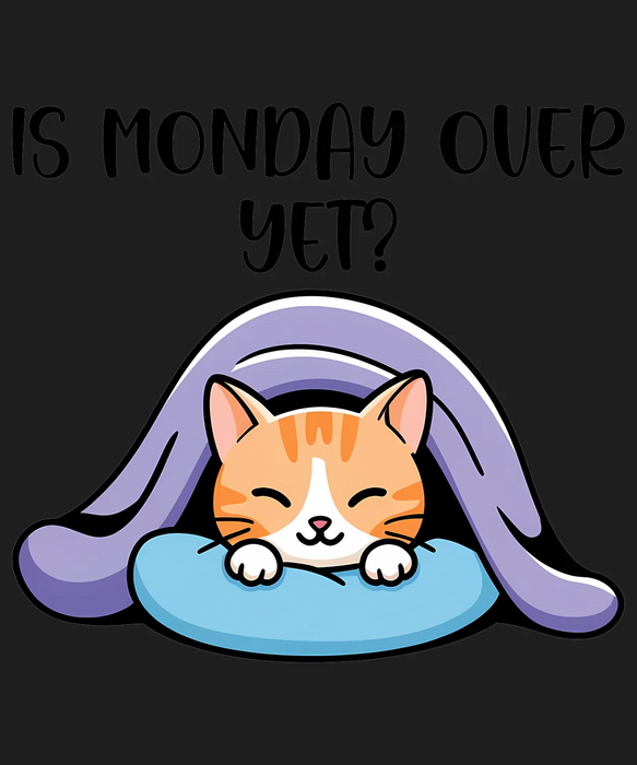 Monday Blues Cat DTF Transfer Ready to Press