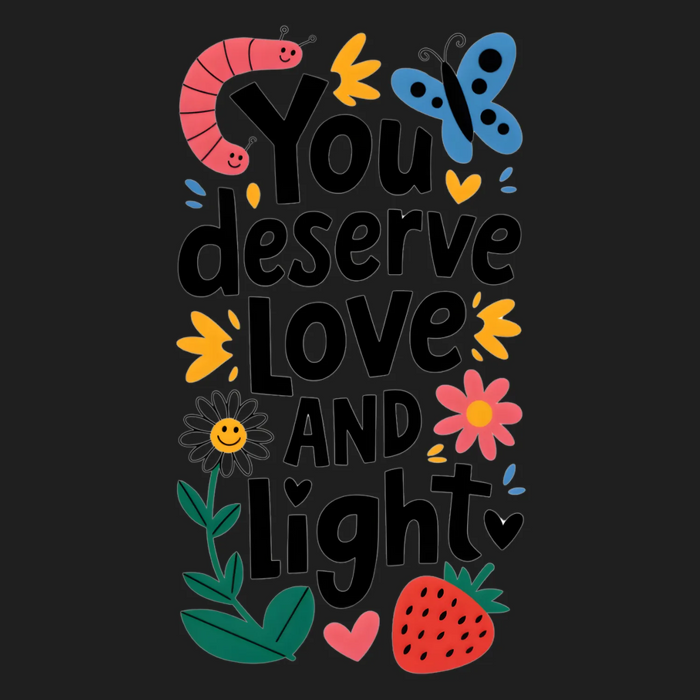 Love and Light DTF Transfer Ready to Press