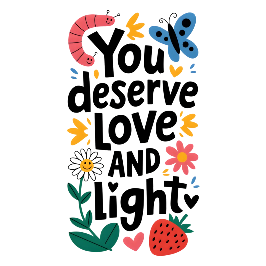 Love and Light DTF Transfer Ready to Press