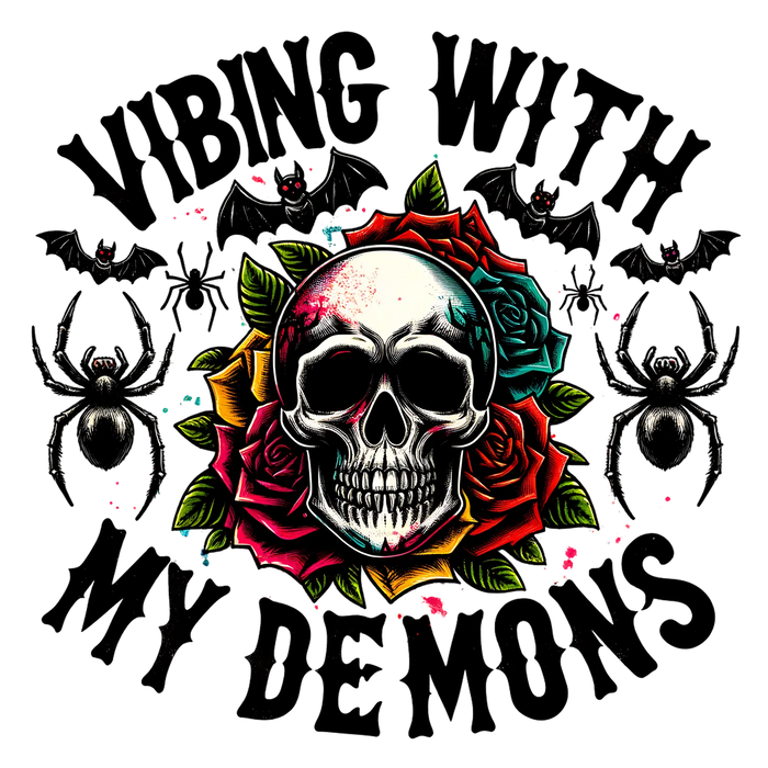 Skull Roses DTF Transfer Ready to Press