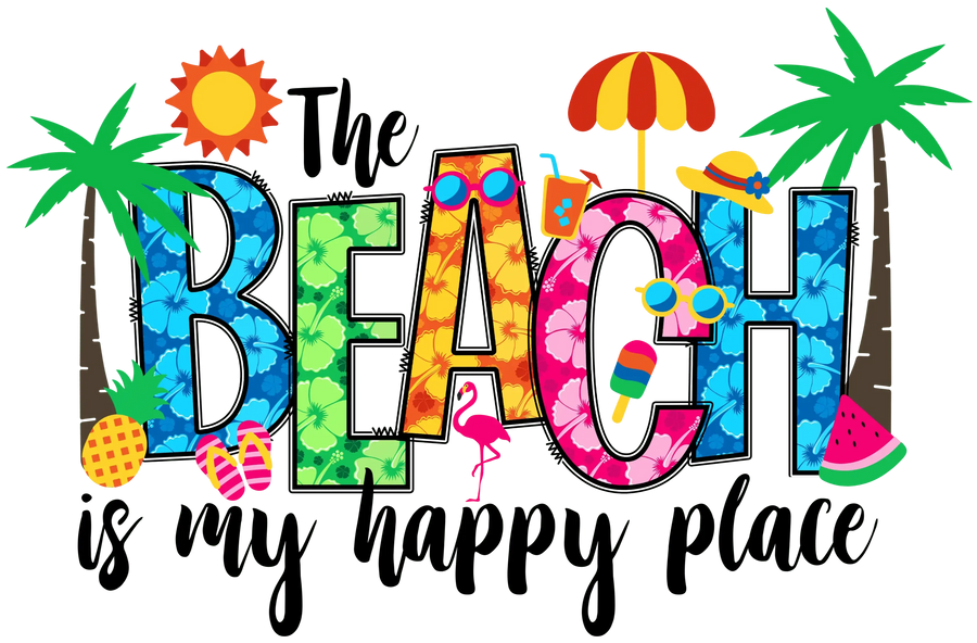 Lustiges Strandurlaubsdesign – DTF, bereit zum Pressen