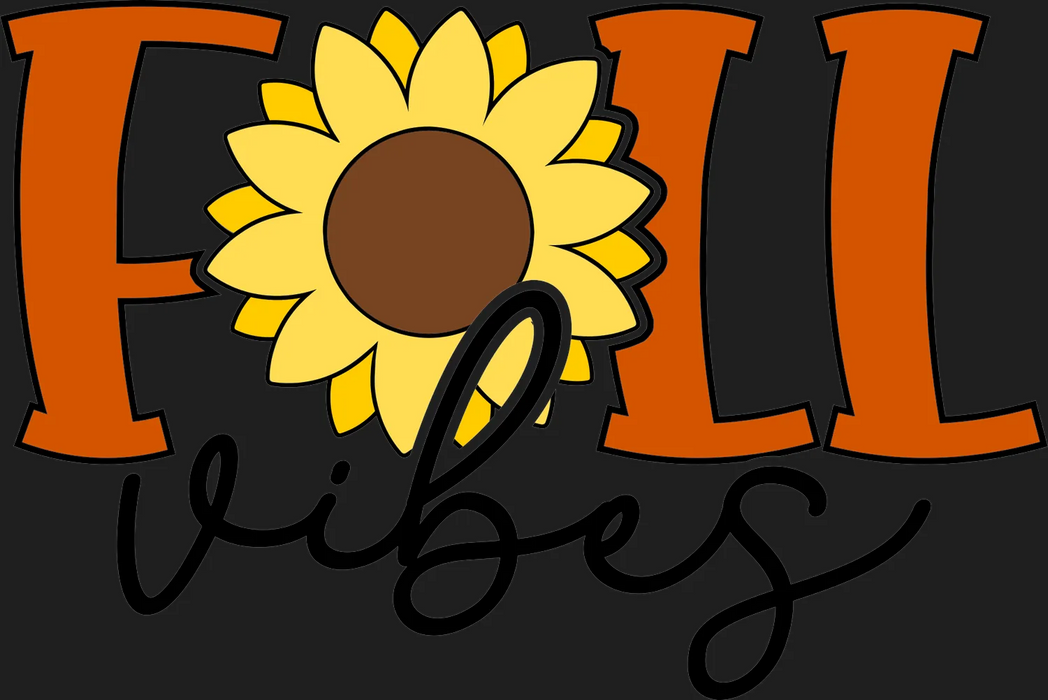 Fall Vibes Sunflower DTF Transfer Ready to Press