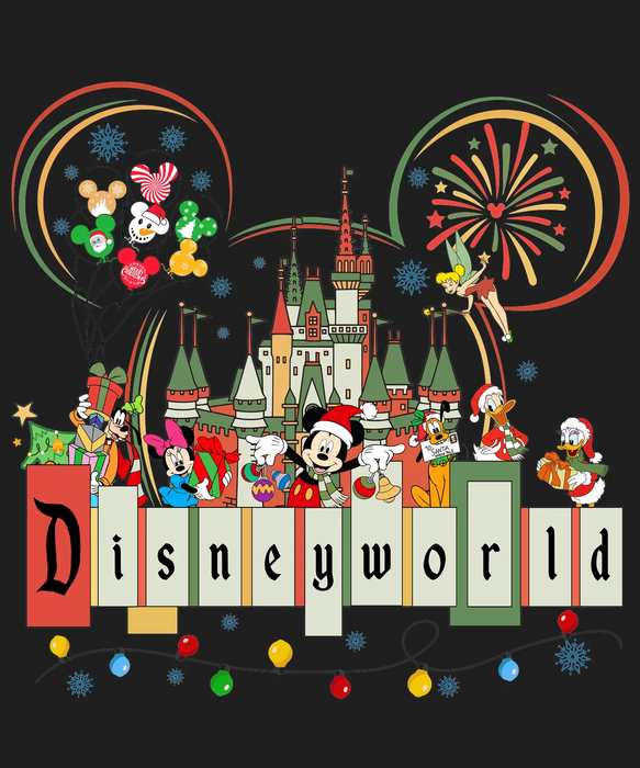 Disney Holiday Magic DTF Transfer Ready to Press