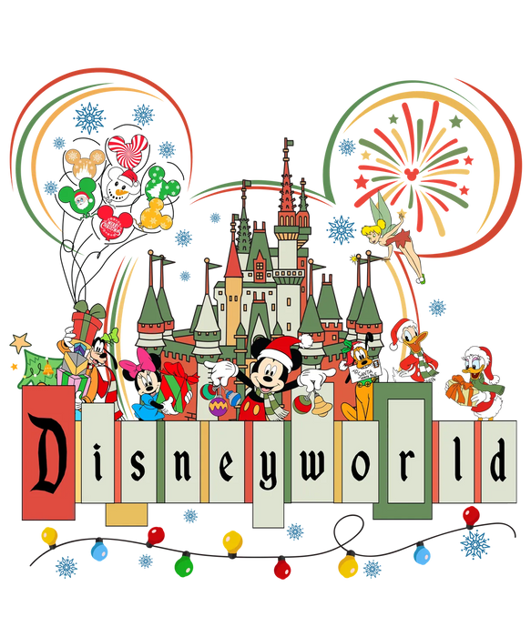 Disney Holiday Magic DTF Transfer Ready to Press