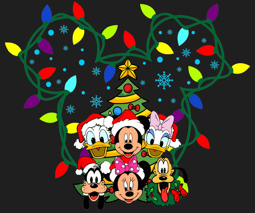 Christmas Lights Disney DTF Transfer Ready to Press