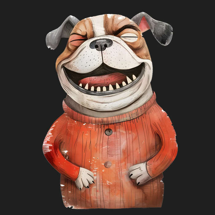Laughing Dog Cartoon Ready to Press