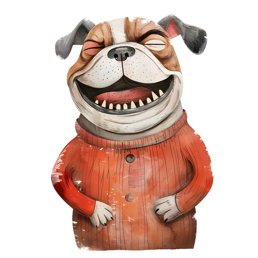 Laughing Dog Cartoon Ready to Press