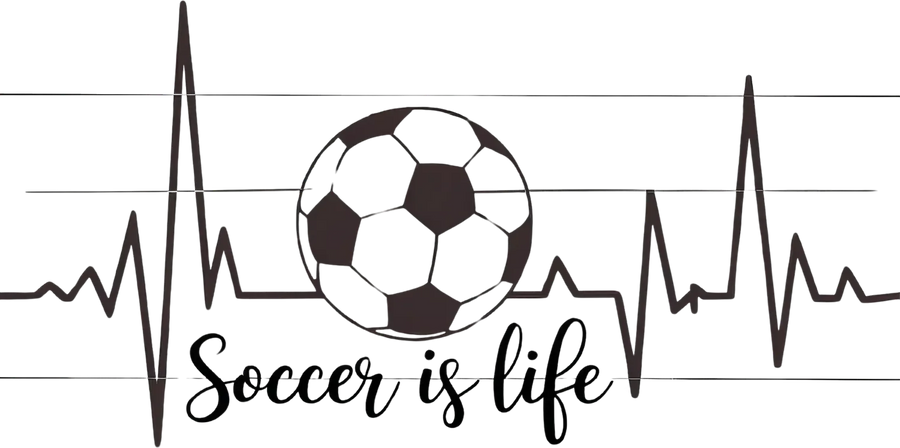 Soccer Heartbeat DTF Transfer Ready to Press