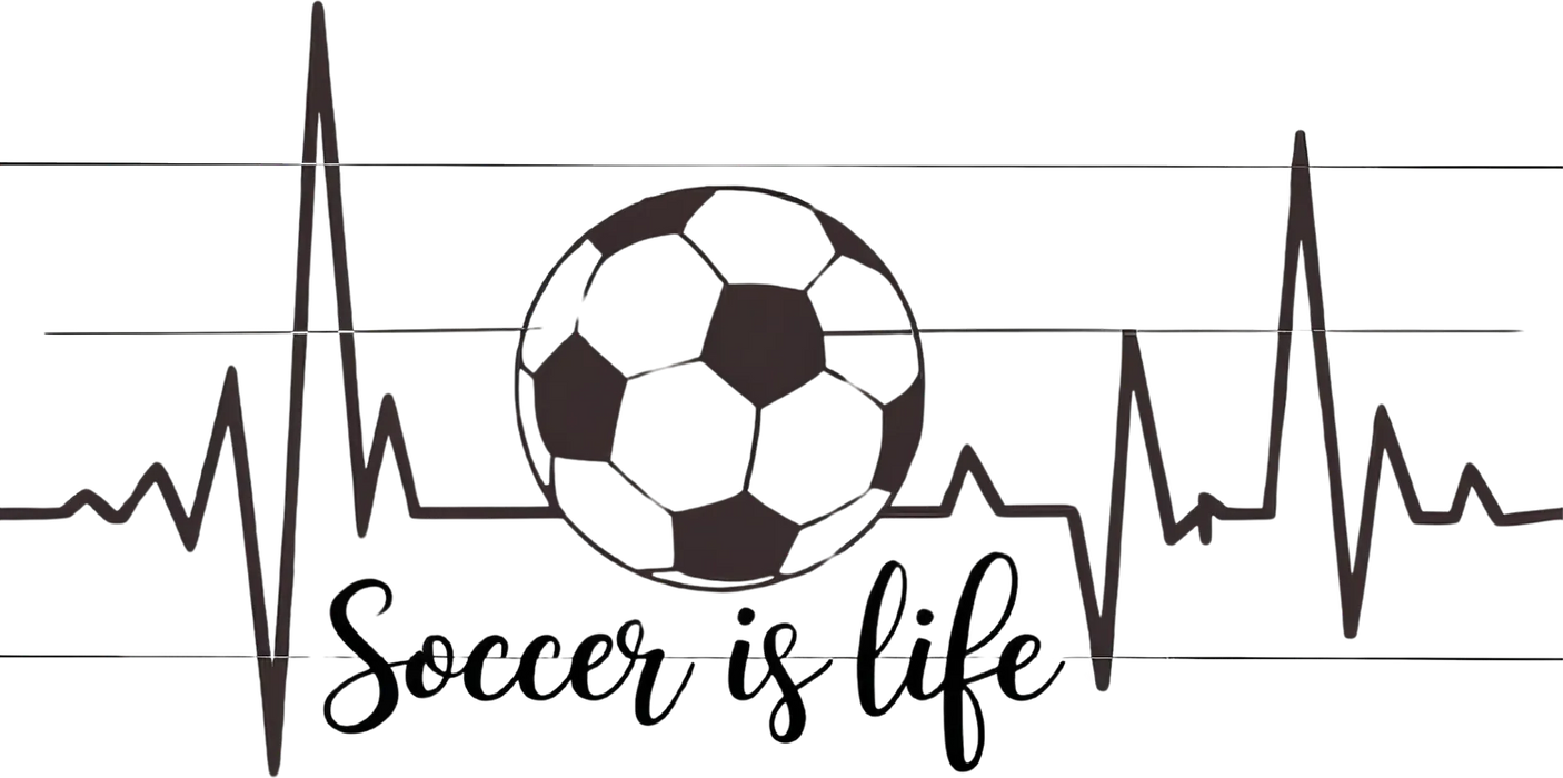 Fußball-Herzschlag DTF Transfer fertig zum Pressen