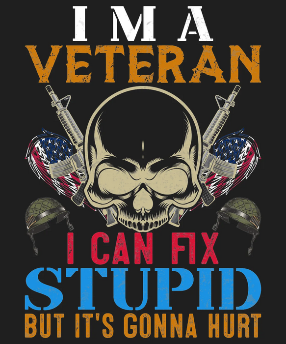 Veteran Skull DTF Transfer Ready to Press