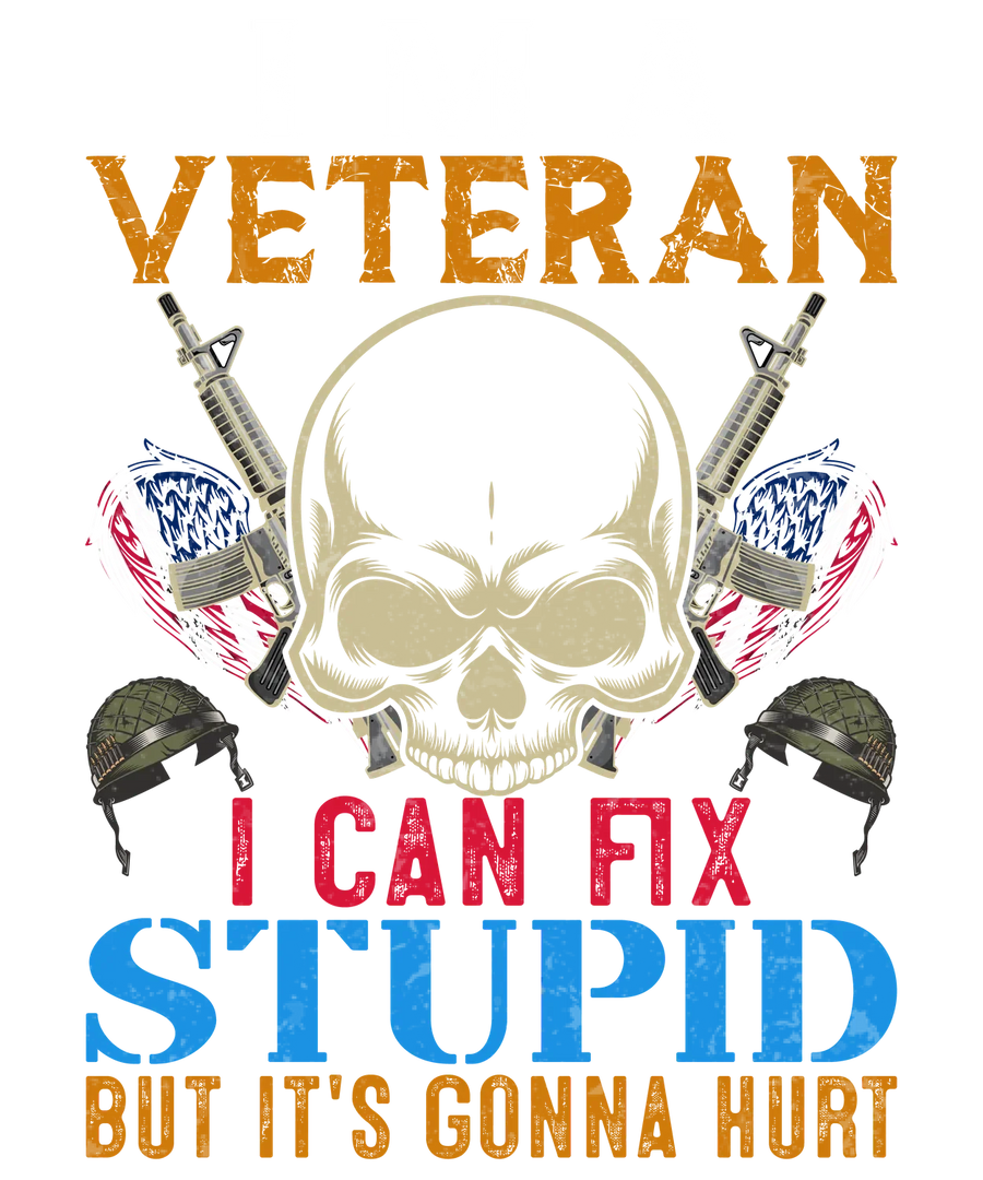 Veteran Skull DTF Transfer Bügelbild