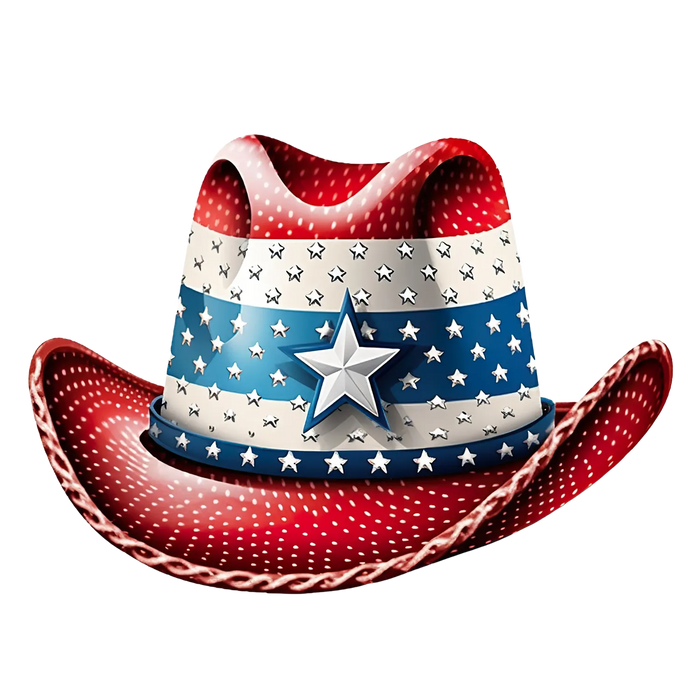 Patriotic Star Cowboy Hat DTF Ready to Press