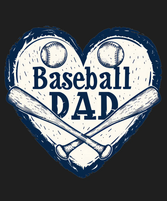 Baseball Dad Heart DTF Transfer Ready to Press