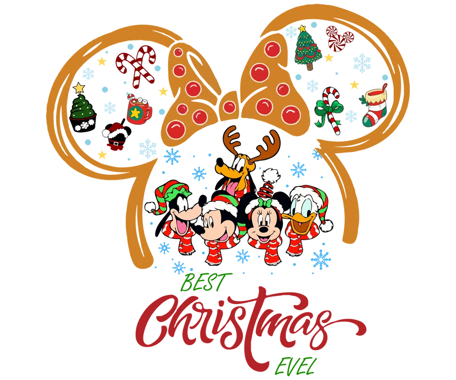 Mickey Friends Best Christmas DTF Transfer