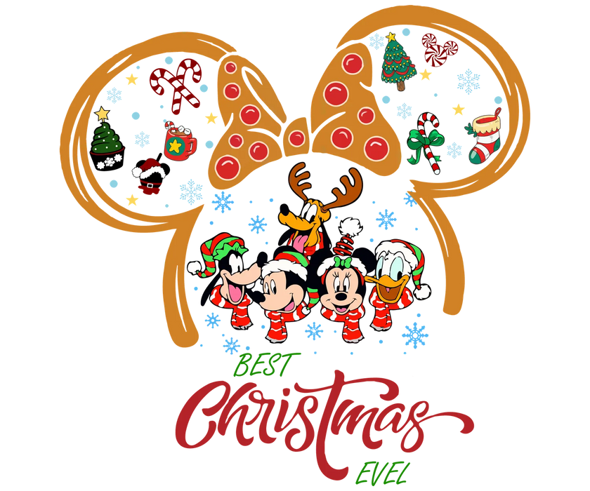 Mickey Friends Best Christmas DTF Transfer