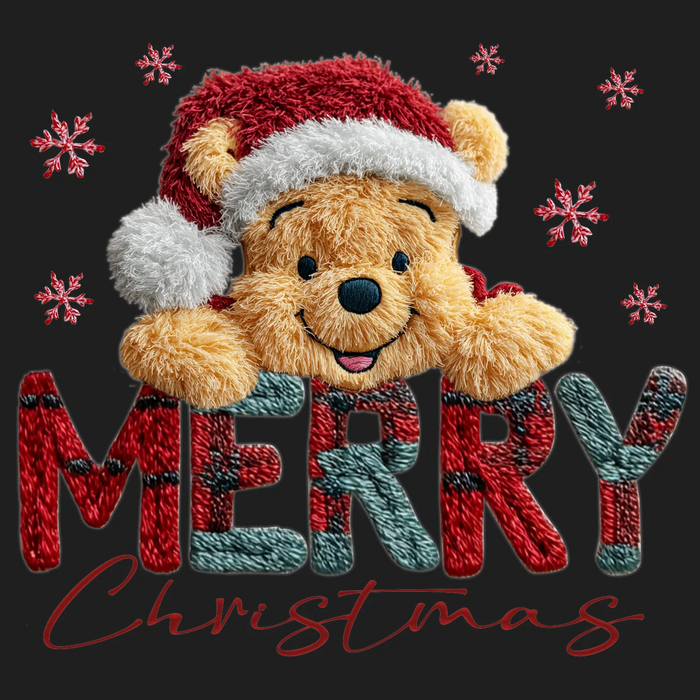 Christmas Teddy Merry Christmas DTF Transfer Ready to Press