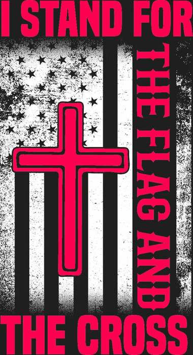 Patriotic Cross DTF Transfer Ready to Press