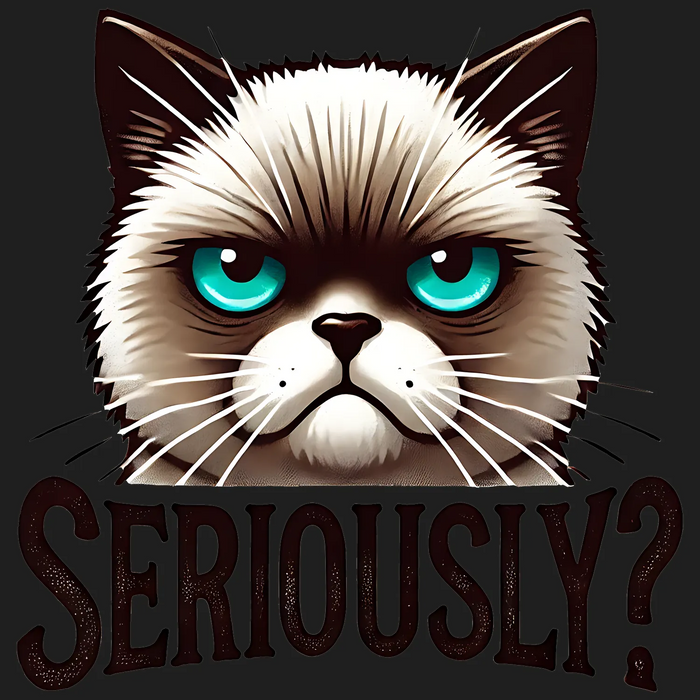 Grumpy Cat Seriously? DTF Transfer Ready to Press