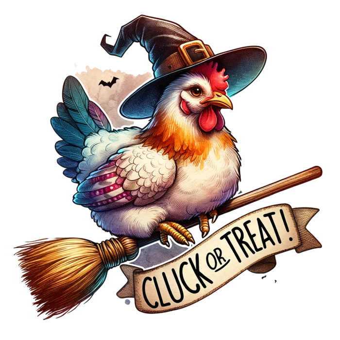 Halloween Chicken Cluck or Treat DTF Transfer Ready to Press