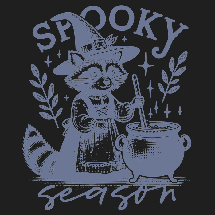 Spooky Season Witchy Raccoon DTF Transfer Ready to Press