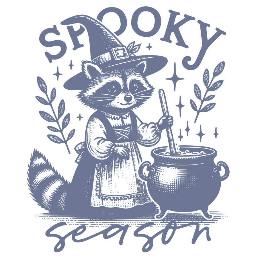 Spooky Season Witchy Raccoon DTF Transfer Ready to Press