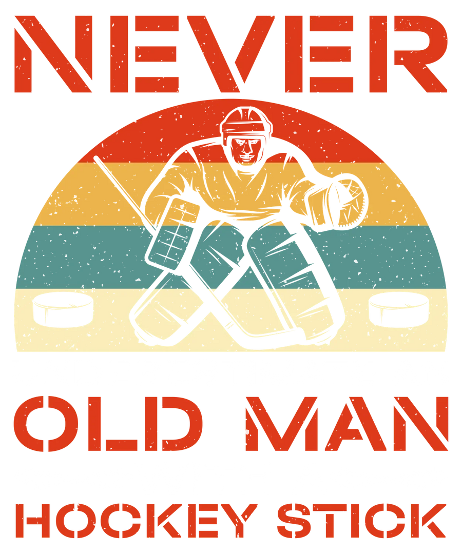 Hockey DTF Transfer Ready to Press: Old Man Motif