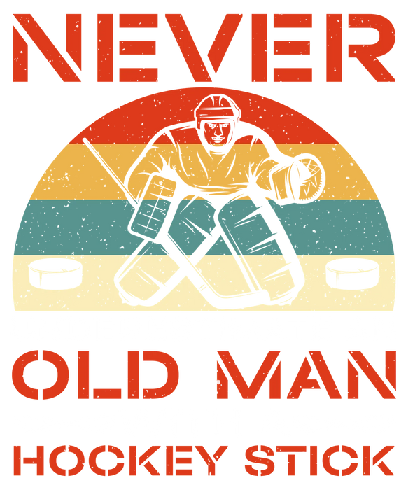 Hockey DTF Transfer Ready to Press: Old Man Motif